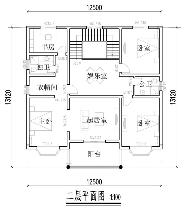 农村二层欧式房子设计平面图