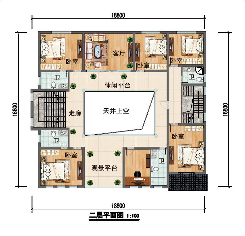 新中式独栋别墅平面图