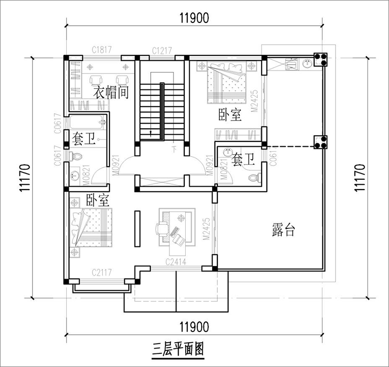 三层平面图