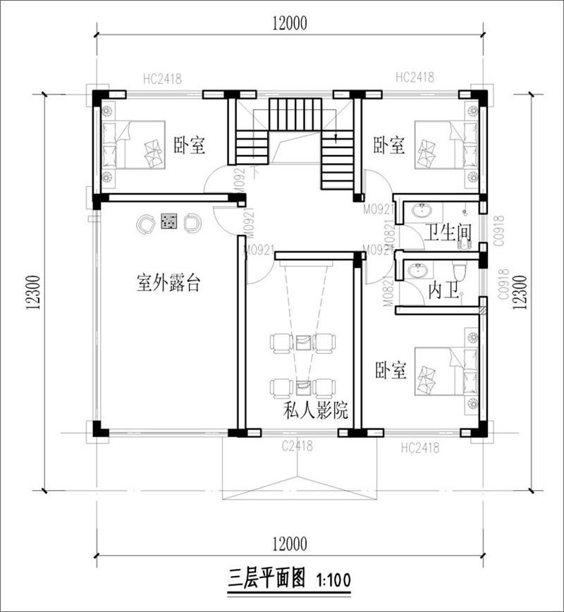 三层平面图