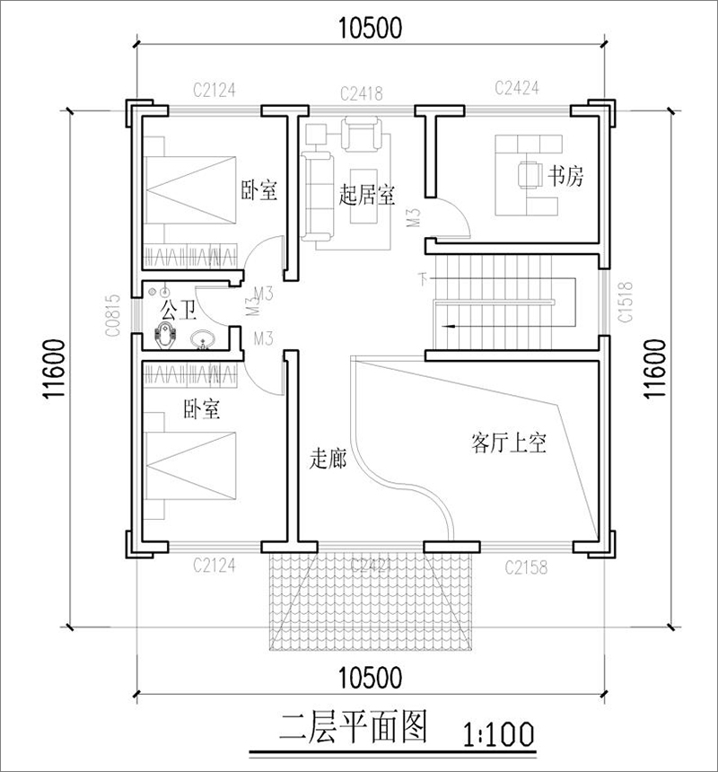 二层平面布局图