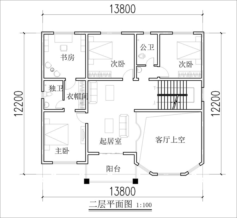 楼房二层平面图