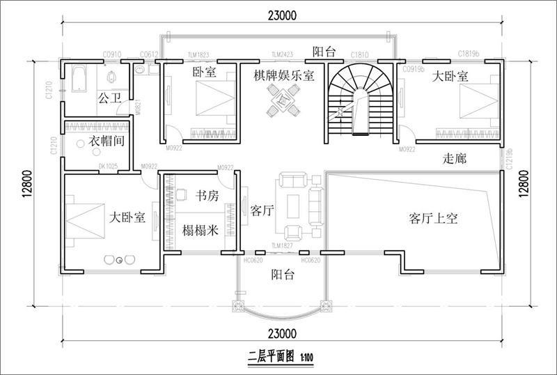 宣汉别墅二层户型图