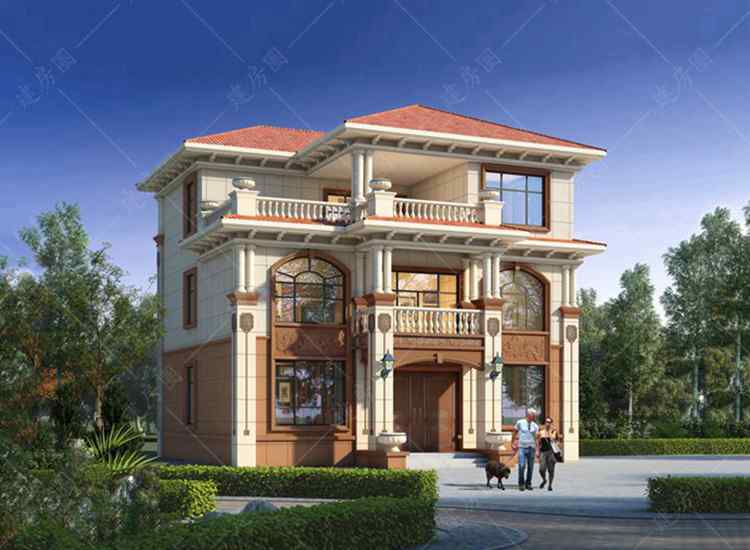 绵阳盐亭农村三层欧式别墅设计，布局舒适，外观大气