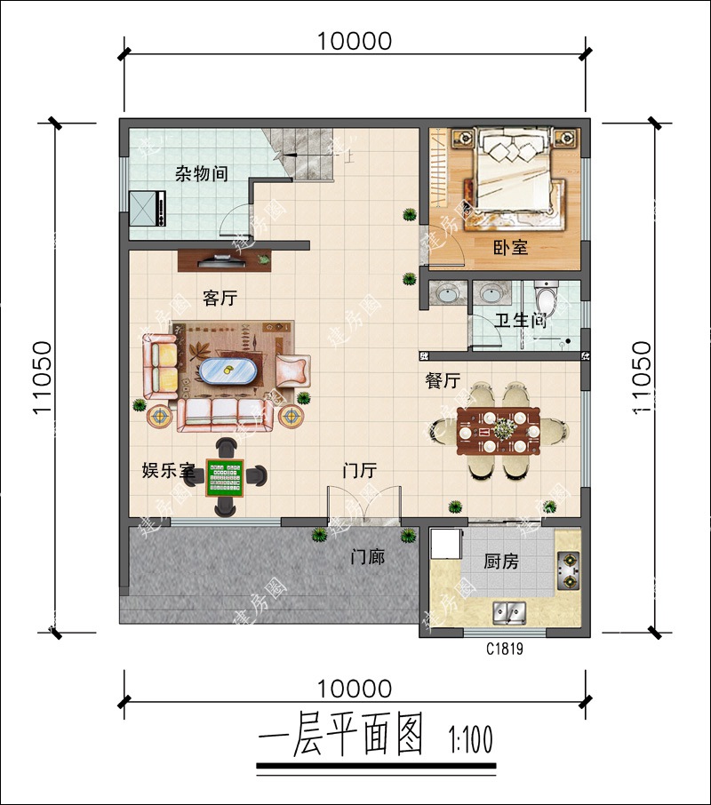 重庆自建房一层平面图