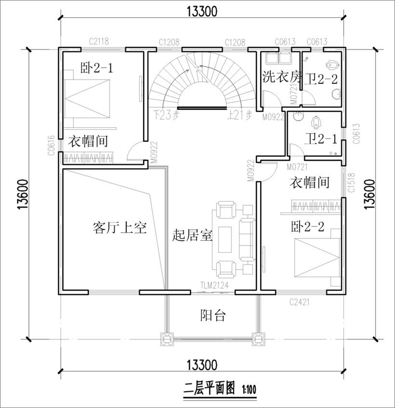 二层平面户型图