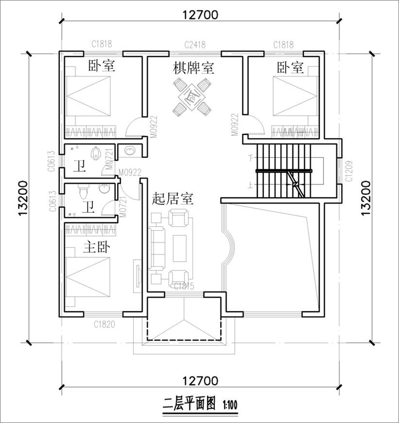 150平米别墅户型图
