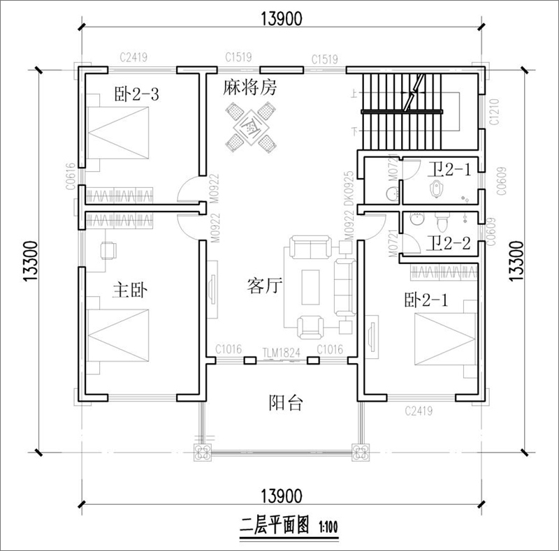农村二层别墅平面图