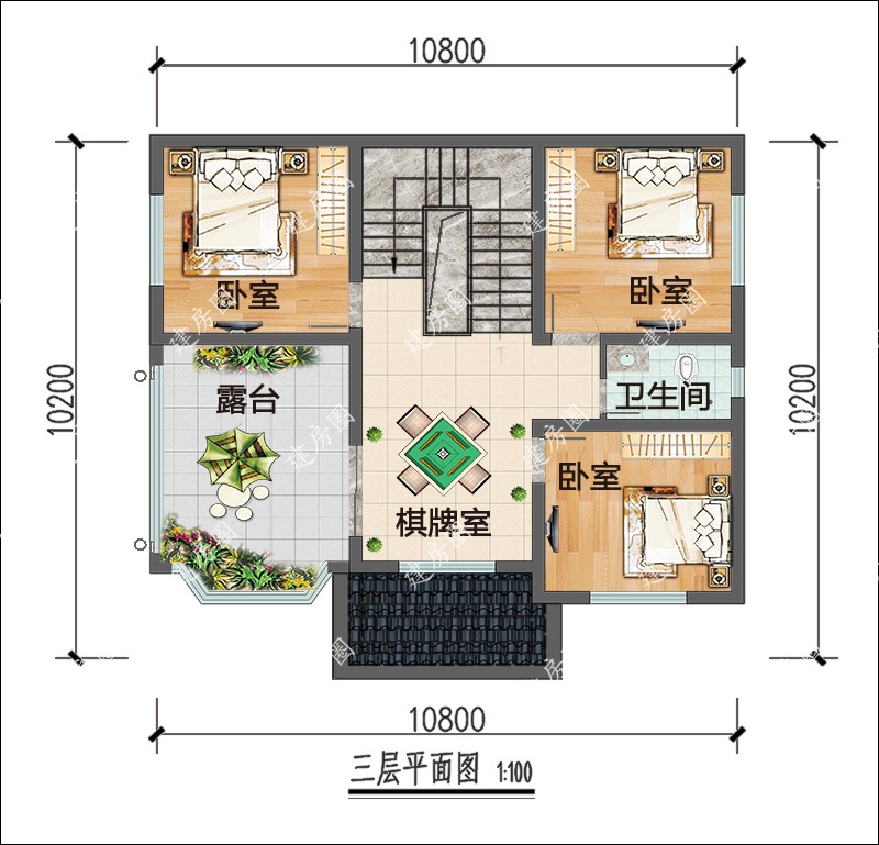 农村三层自建房平面图