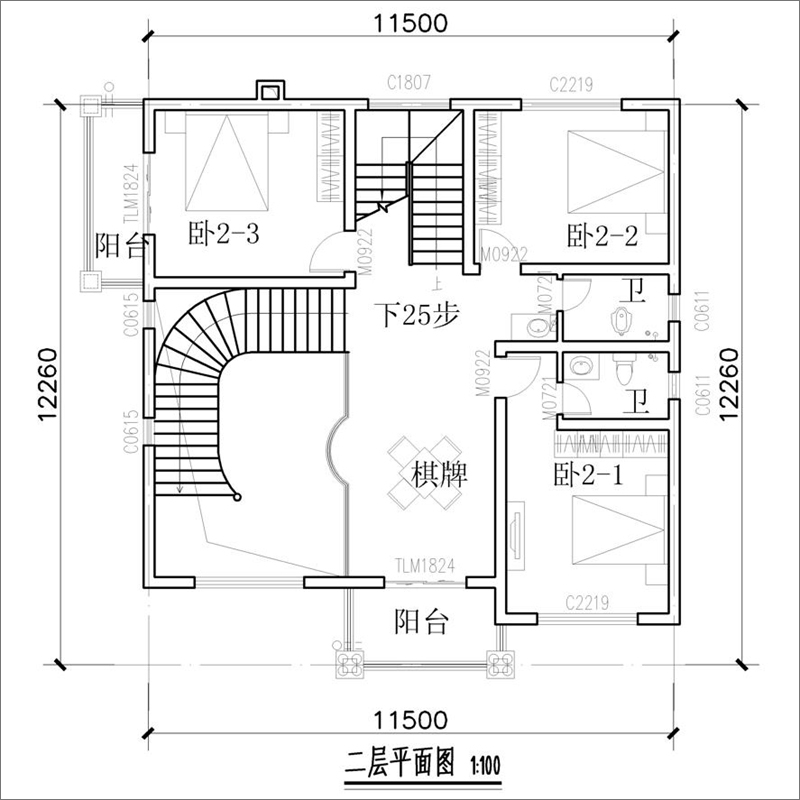 二层平面布局图