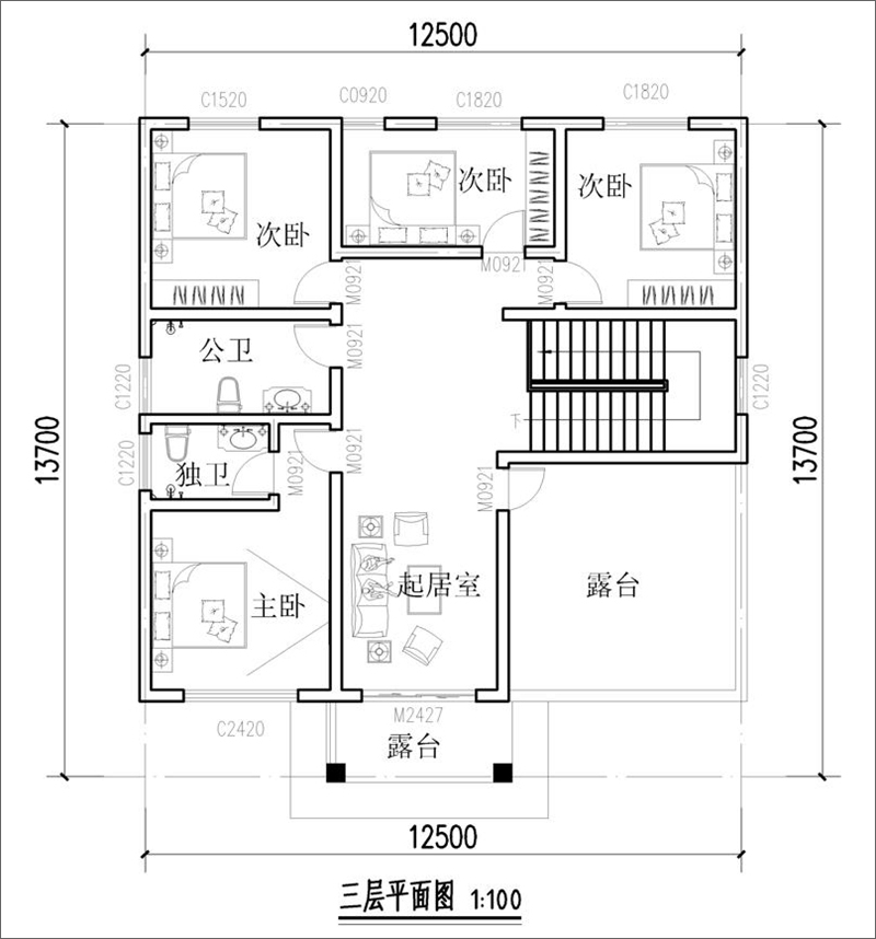 三层平面图