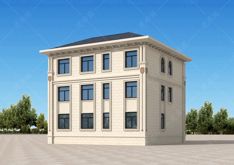 自建房背面效果图