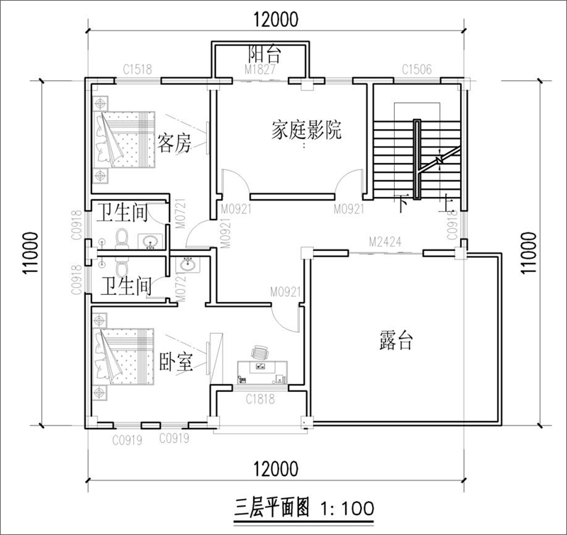 三层平面图