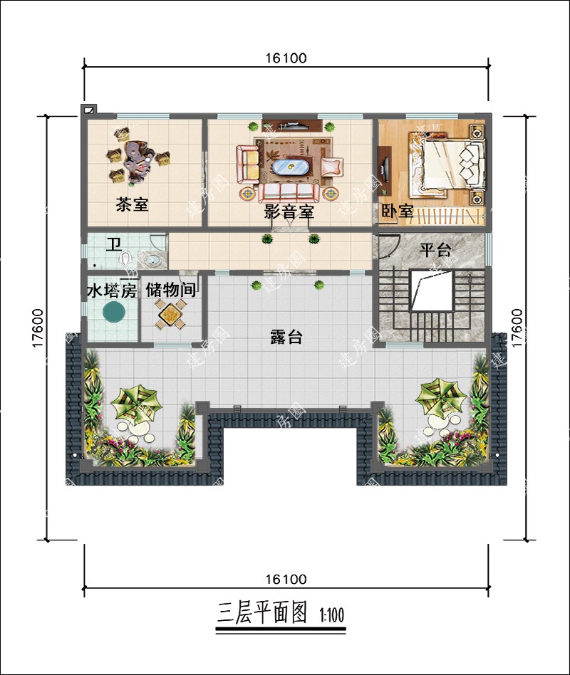 三层平面布局图