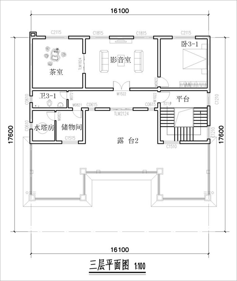 三层平面布局图
