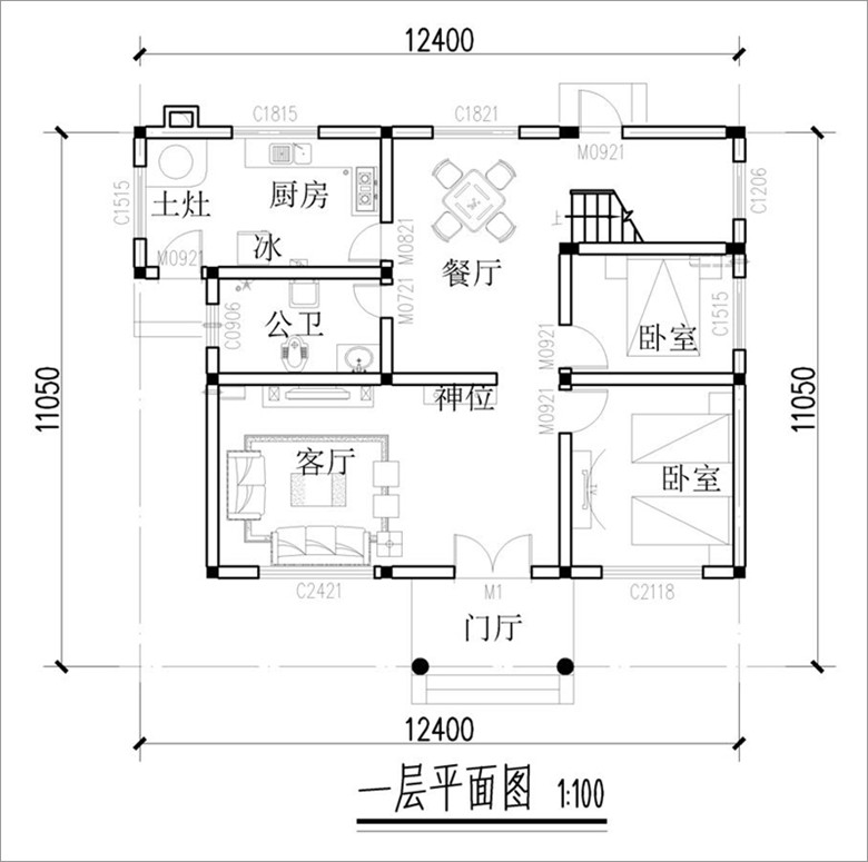 一层盖房平面图