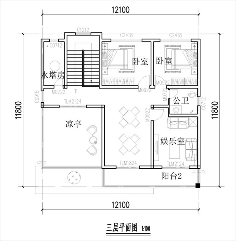 130平方米自建房户型图