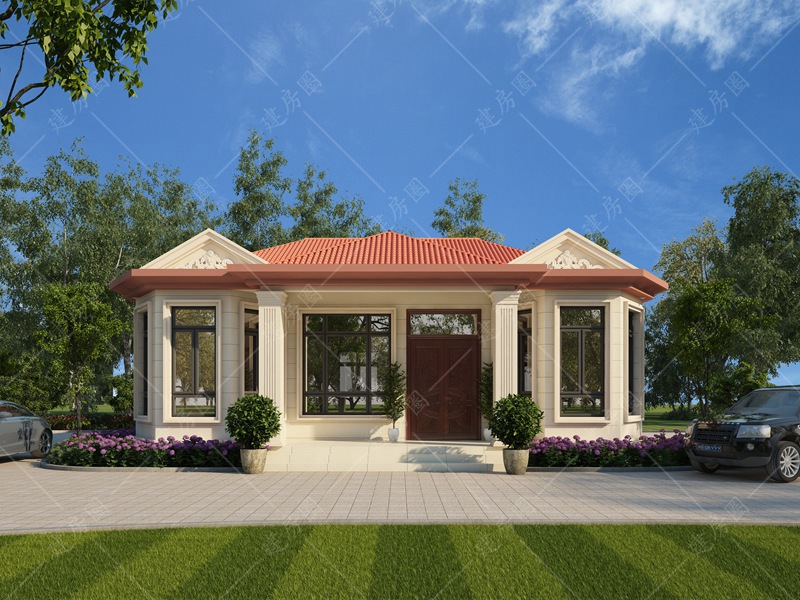 12x12米农村别墅设计图，有一层、二层、三层房屋外观设计图纸