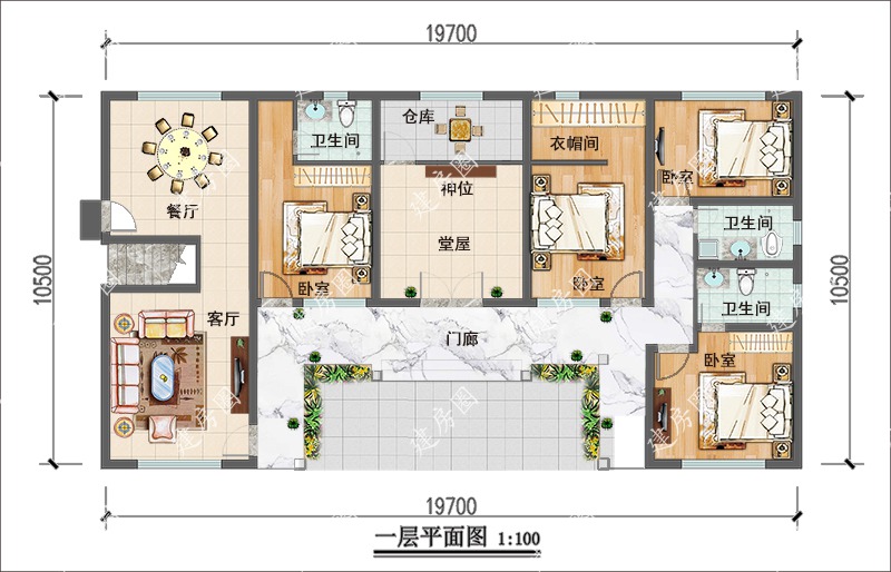 160平方米农村两层自建房设计平面图