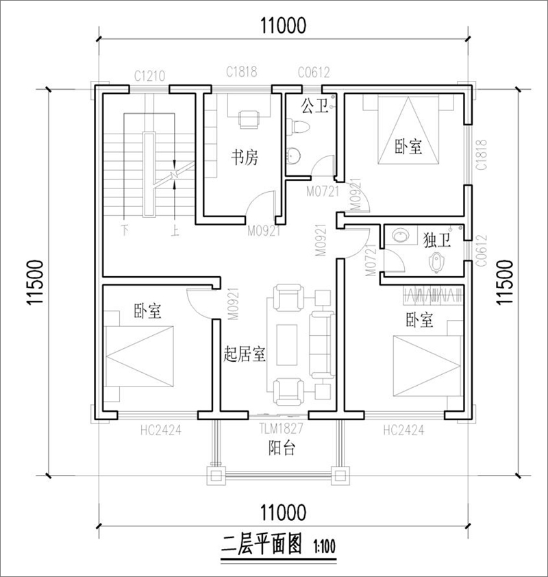 三层平面布局图