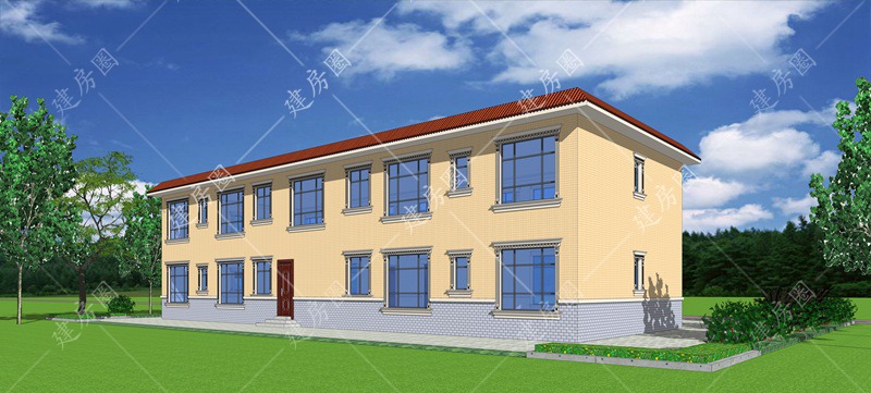 26米x11米农村双拼别墅设计外观设计图