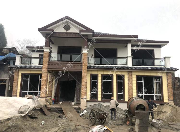 内江资中350平米农村别墅施工案例，从旧房拆除到庭院完工