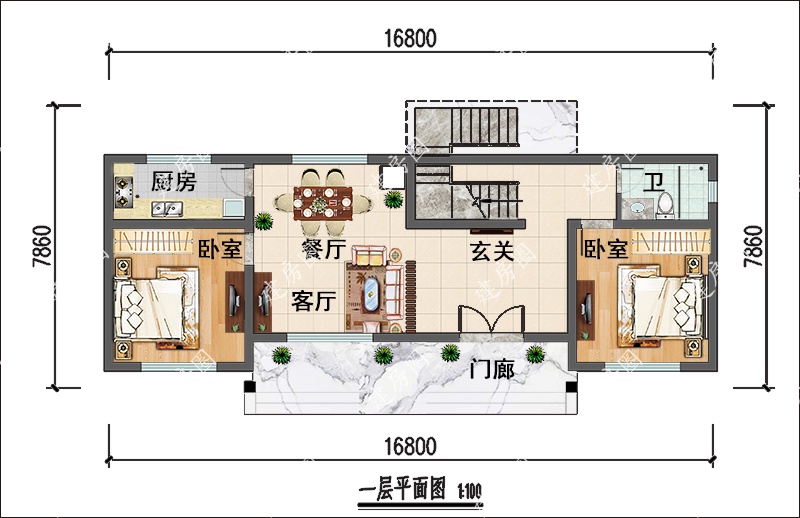 农村四间两层楼房设计图