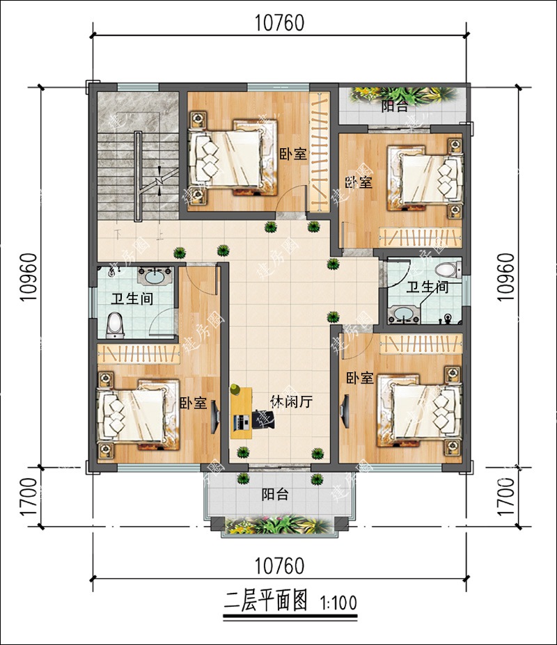 农村房屋二层户型图