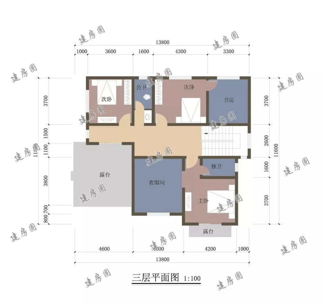 三层平面布局图