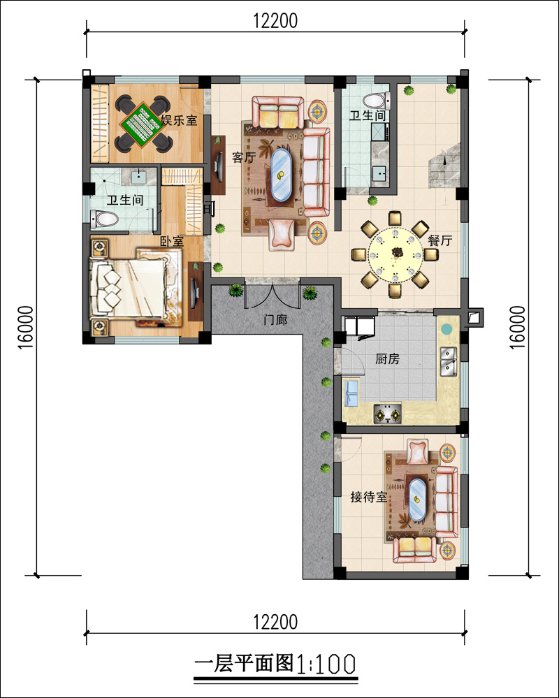 一户建小院户型图图片