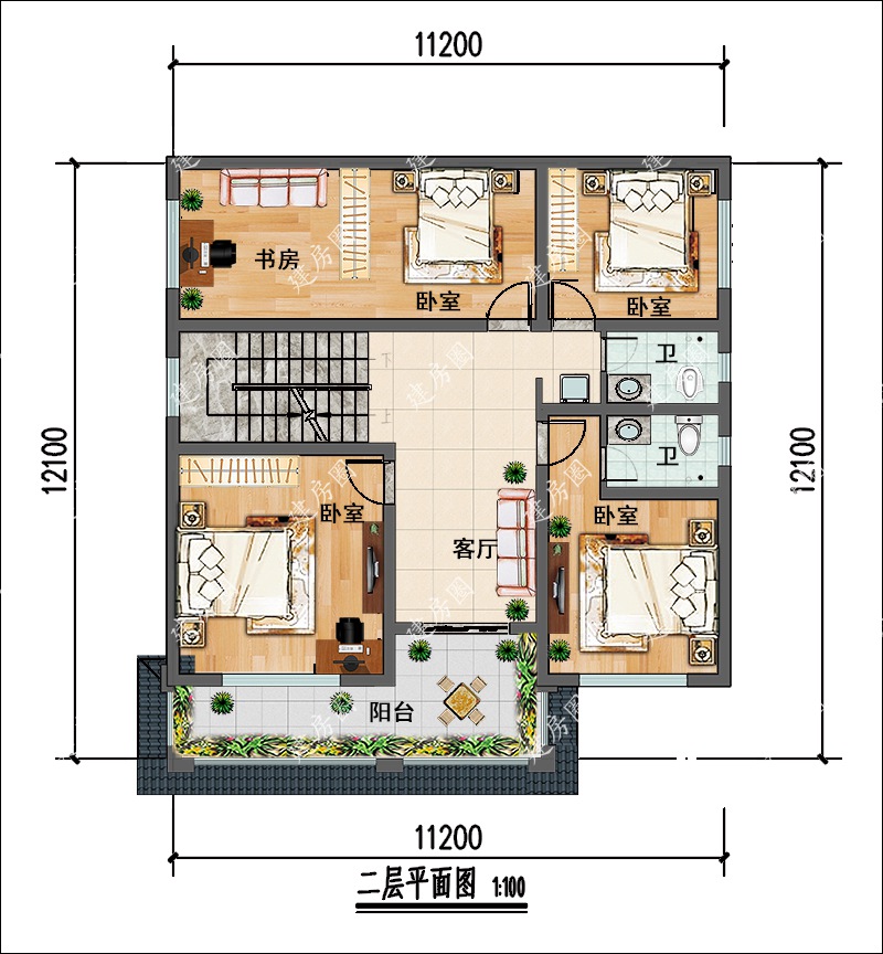 史密斯住宅二层平面图图片