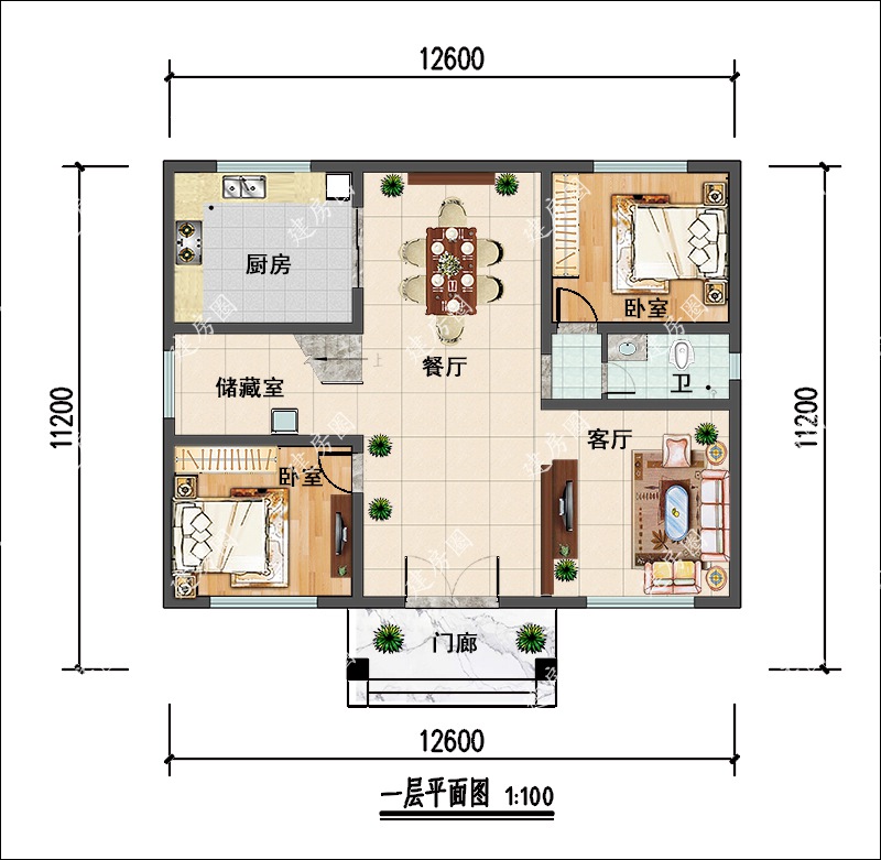 一层自建房平面图