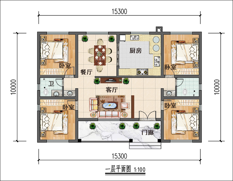 一层150平方房子设计图图片