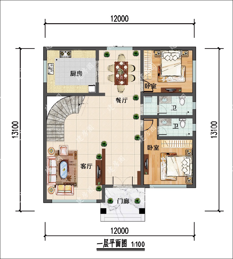 自建房一层平面设计图