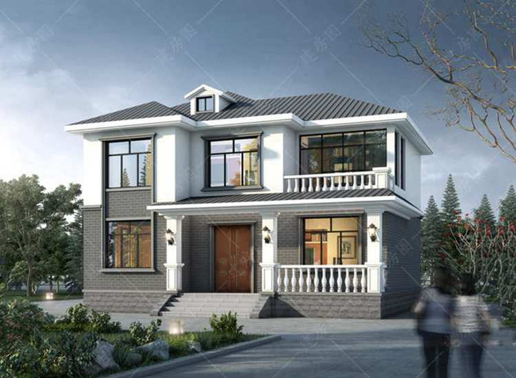 西安12*9米自建房设计图纸，两层新中式带堂屋