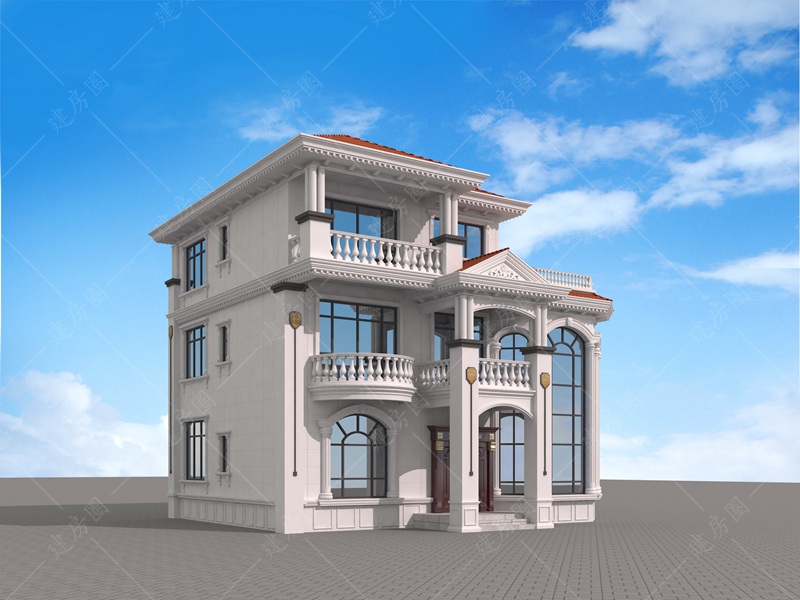 农村12x11米三层建房效果图