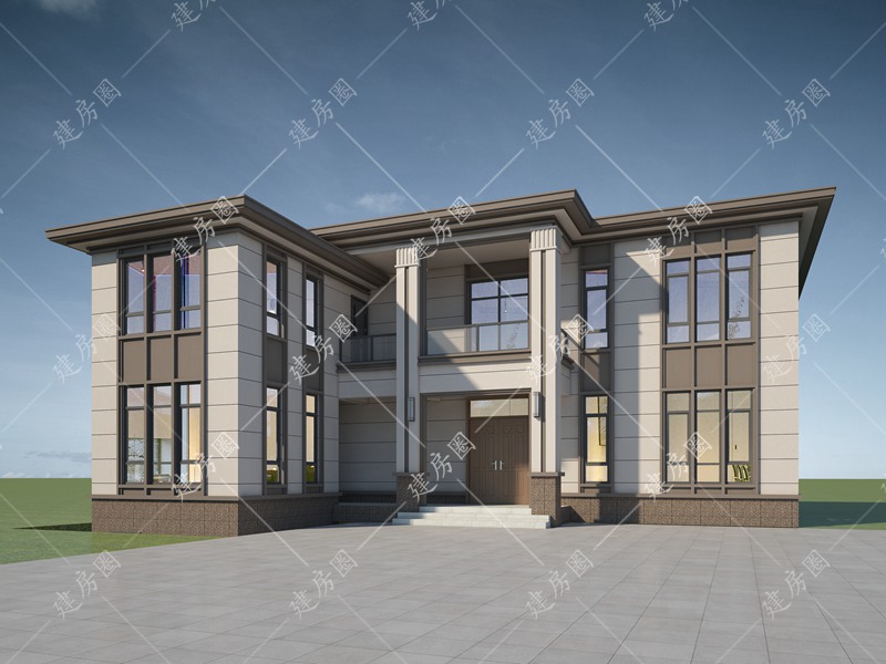 农村L型自建房设计效果图