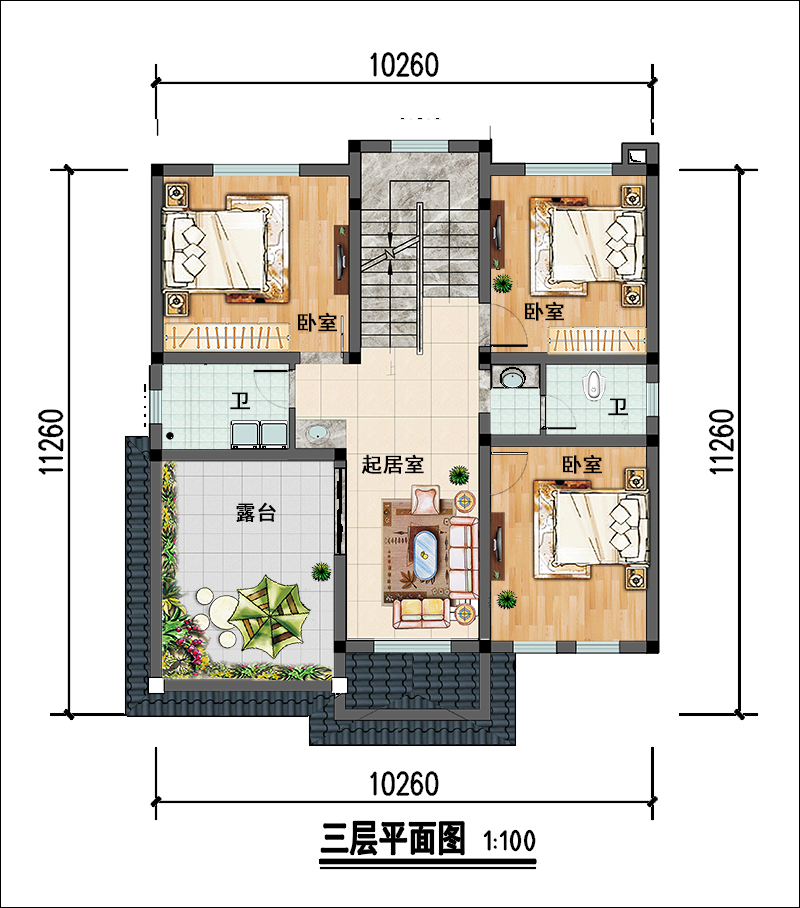 三层平面布局图