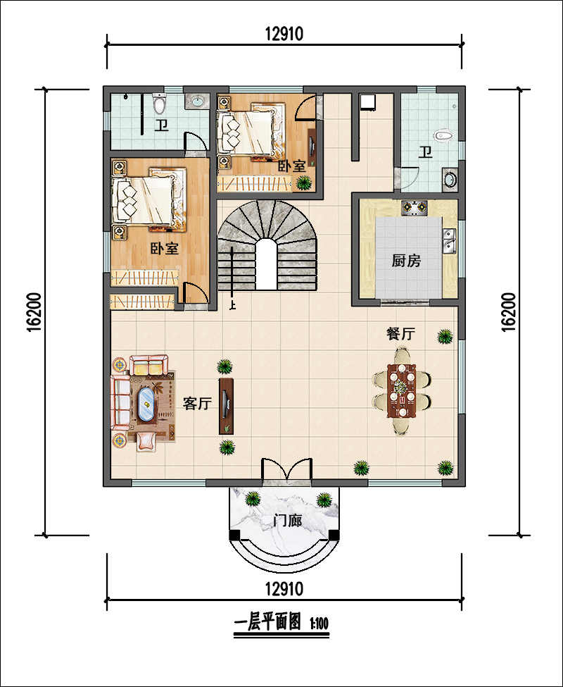 180平自建房户型图图片