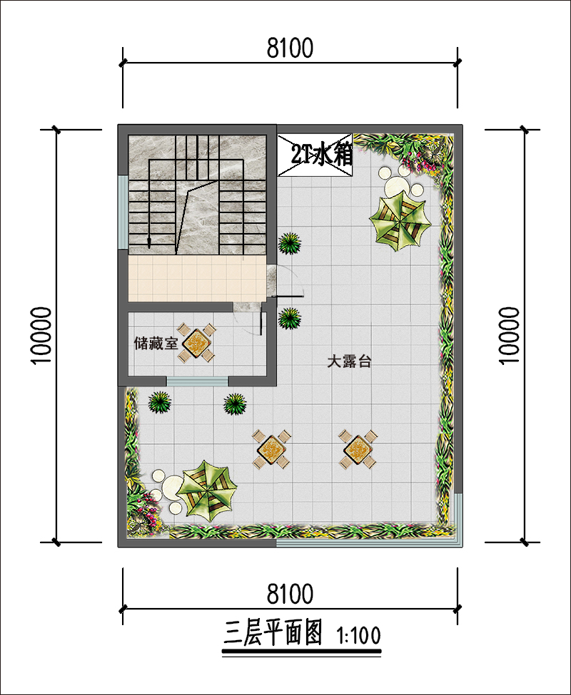 三层平面布局图