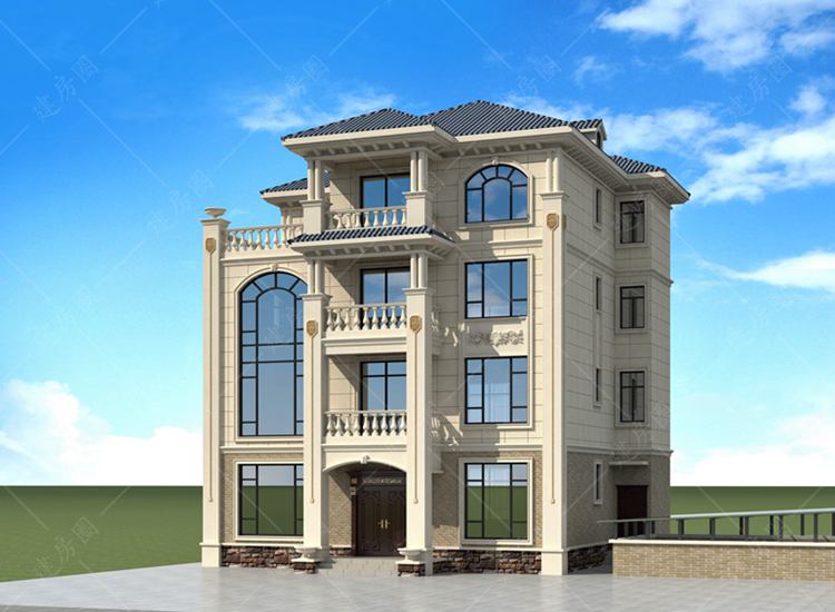 新款3层半农村自建房图片合集，房间多，第二款还带电梯