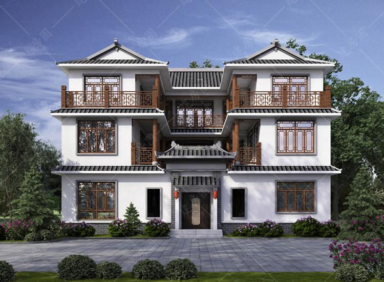 农村凹字型自建房设计图纸合集，第2款带有堂屋设计
