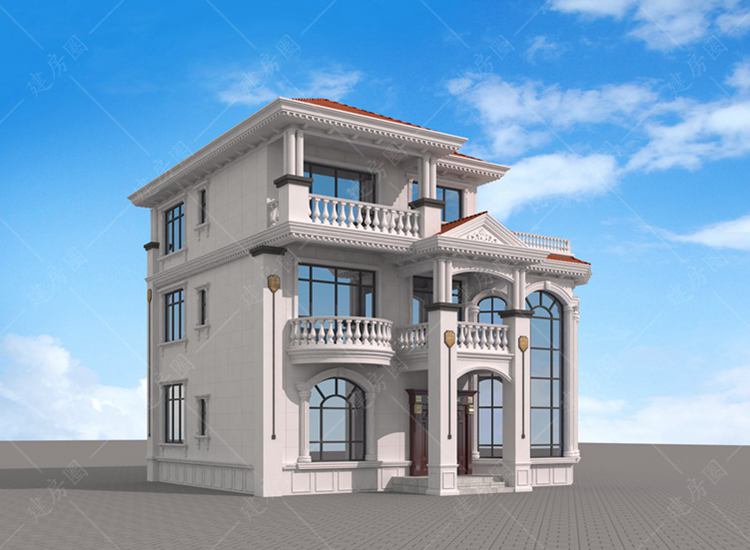 泸州泸县三层欧式自建别墅设计，带旋转楼梯大气时尚