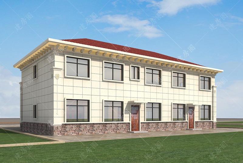 两兄弟共建二层自建房外观图片